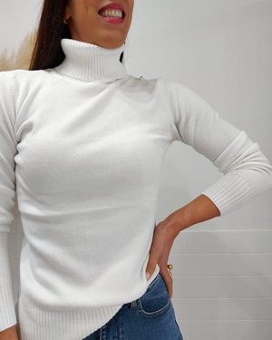 JERSEY CUELLO LISO BLANCO - Imagen 2