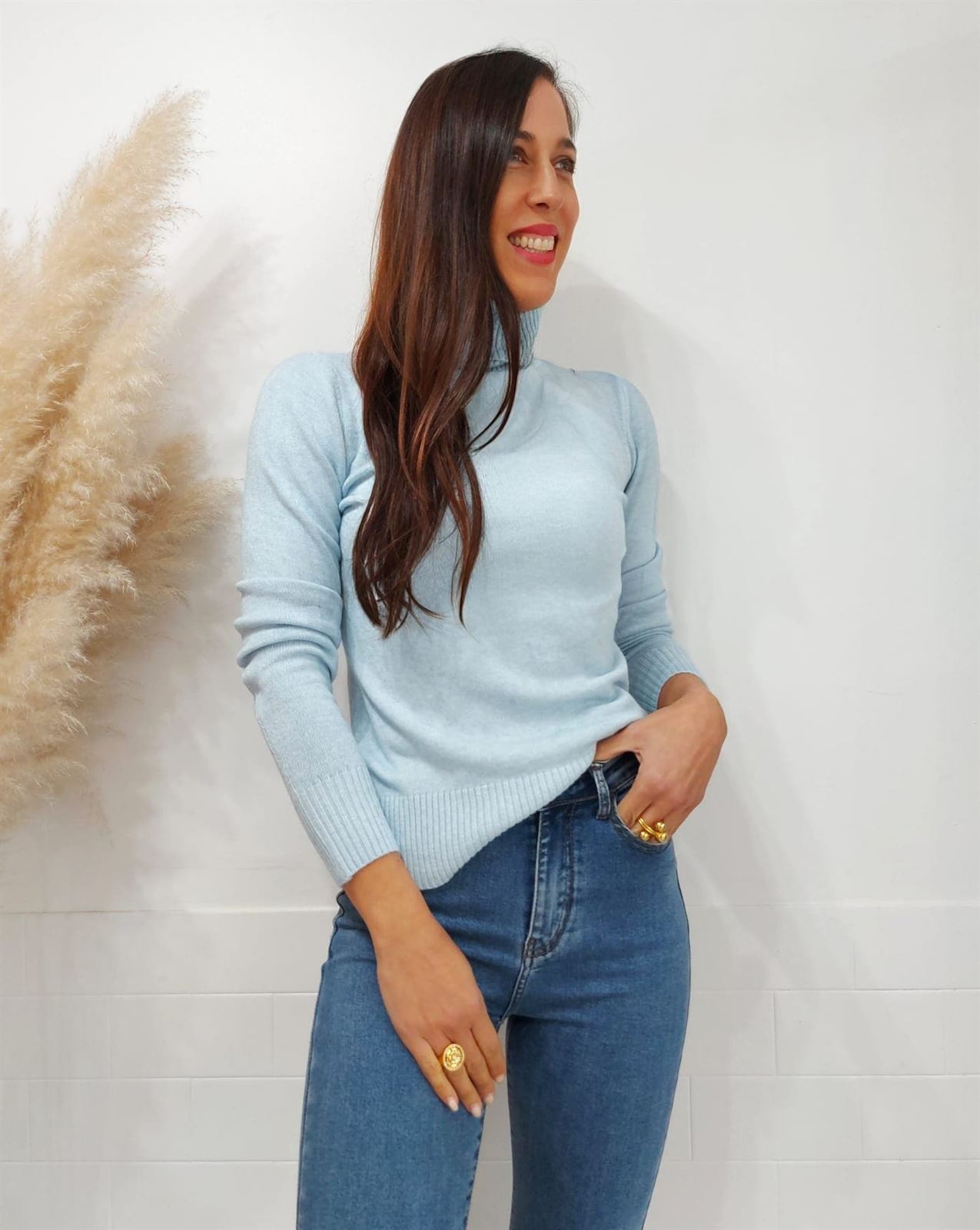 JERSEY CUELLO LISO CELESTE - Imagen 3