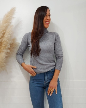 JERSEY CUELLO LISO GRIS - Imagen 1