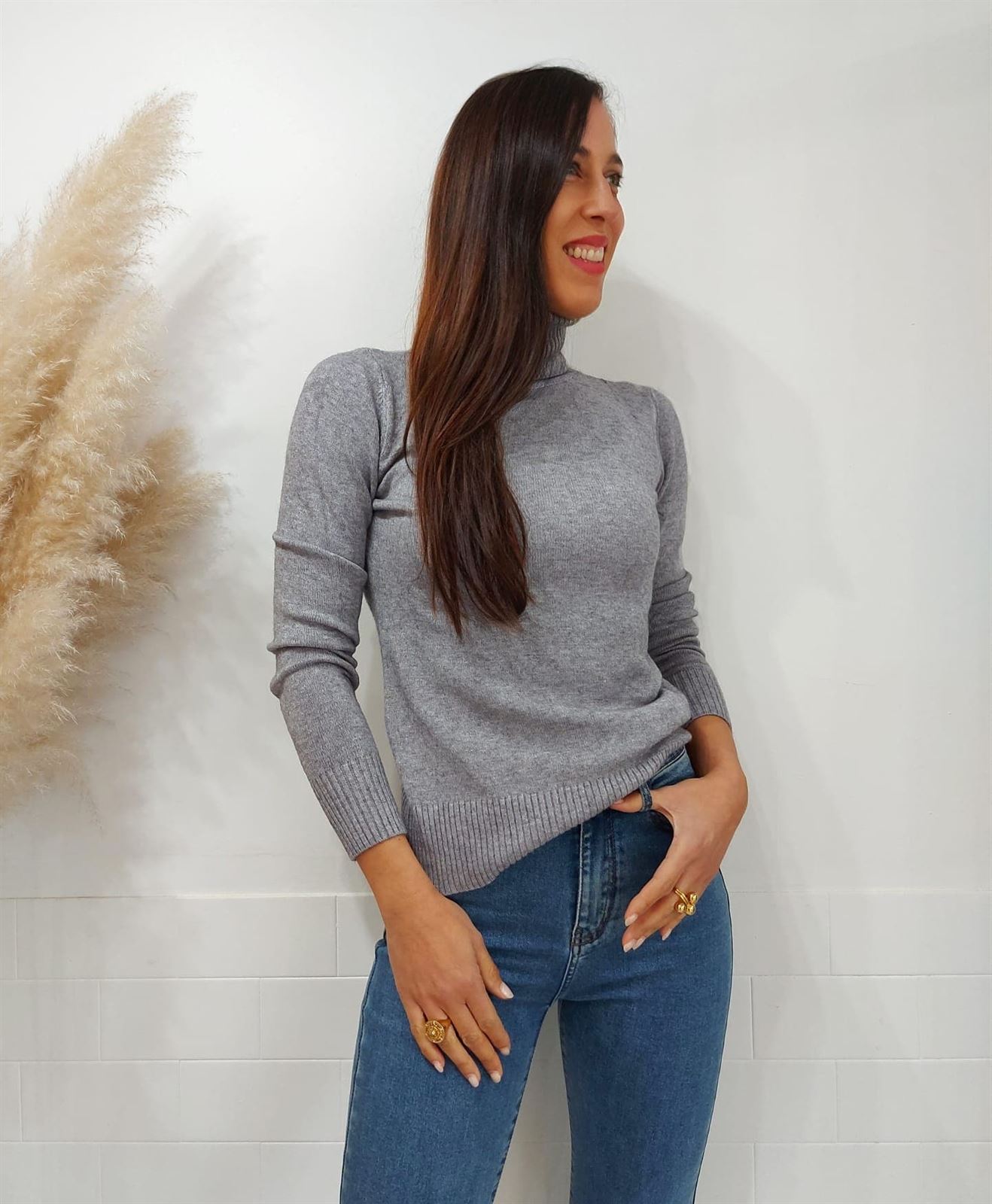 JERSEY CUELLO LISO GRIS - Imagen 3