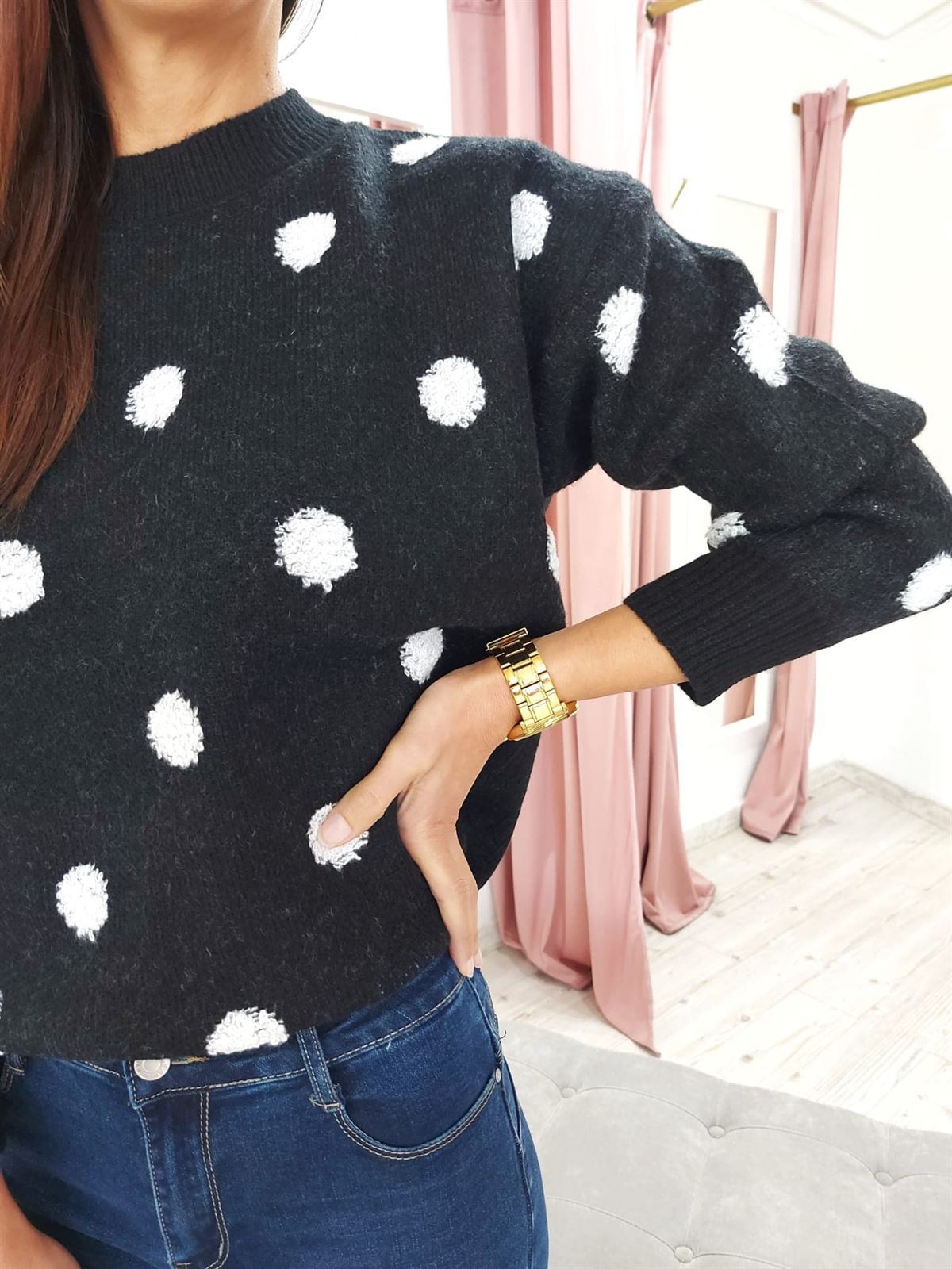 JERSEY DOTS NEGRO - Imagen 2