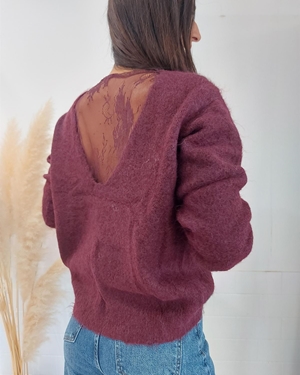JERSEY ENCAJE ESPALDA BURDEOS - Imagen 1