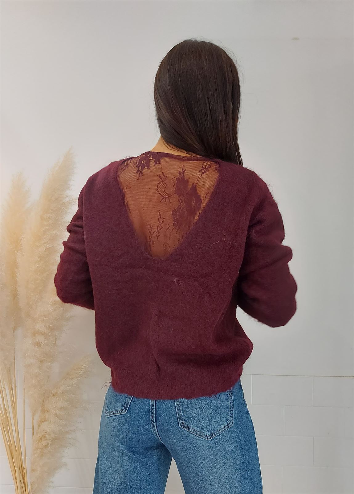 JERSEY ENCAJE ESPALDA BURDEOS - Imagen 3