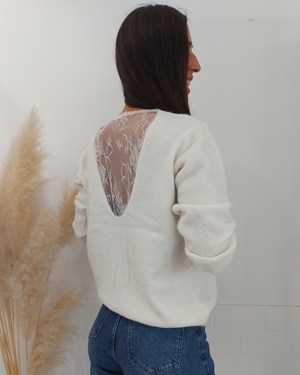 JERSEY ESPALDA ENCAJE BLANCO - Imagen 1