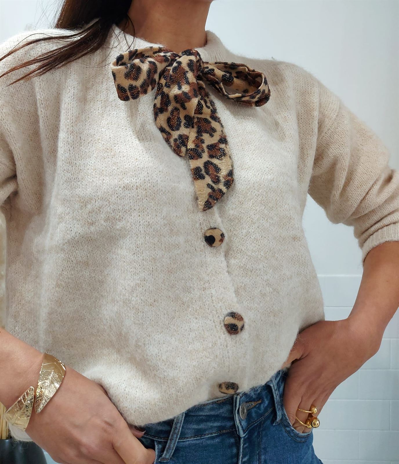 JERSEY LAZO PRINT BEIGE - Imagen 2