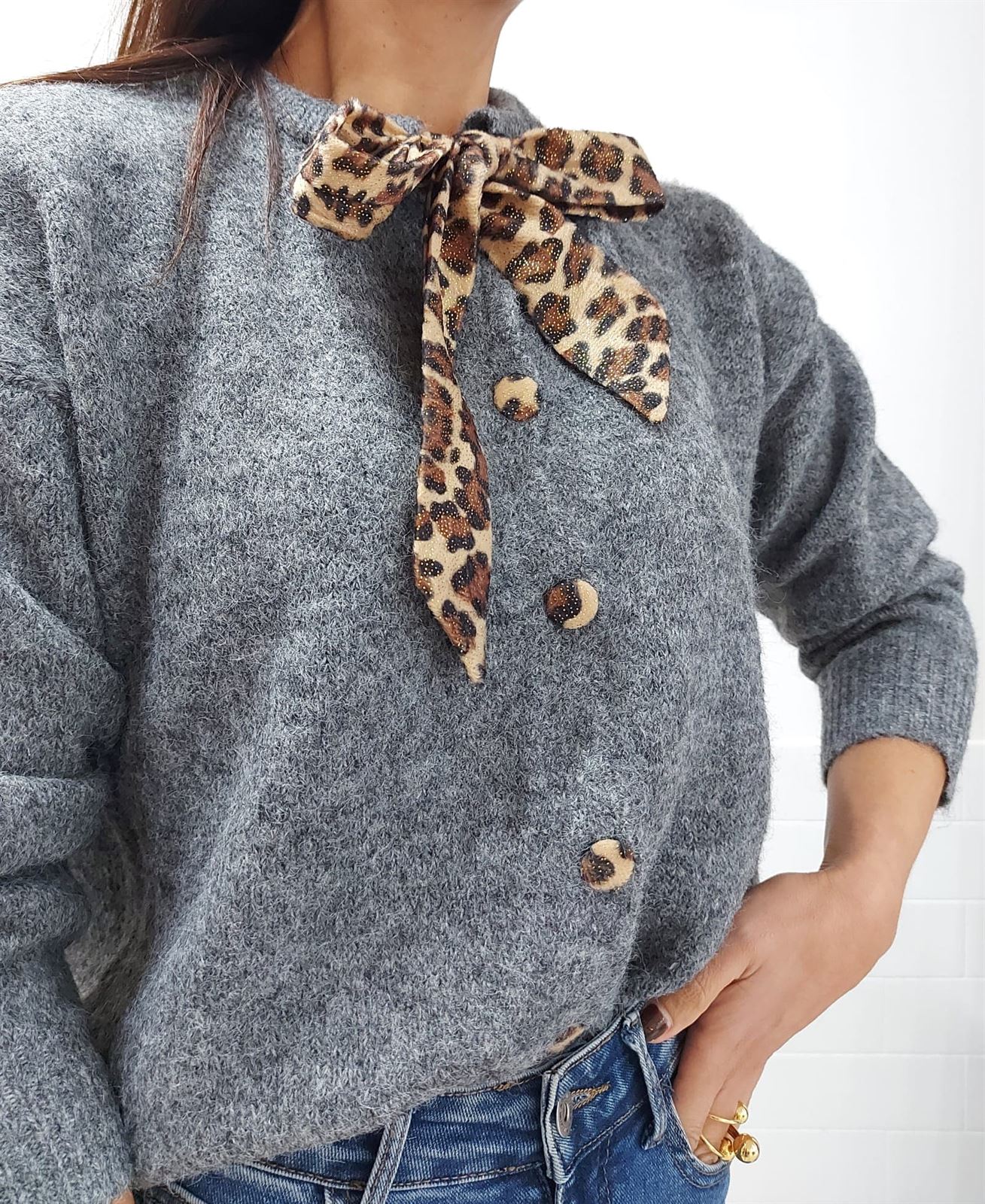 JERSEY LAZO PRINT GRIS - Imagen 2