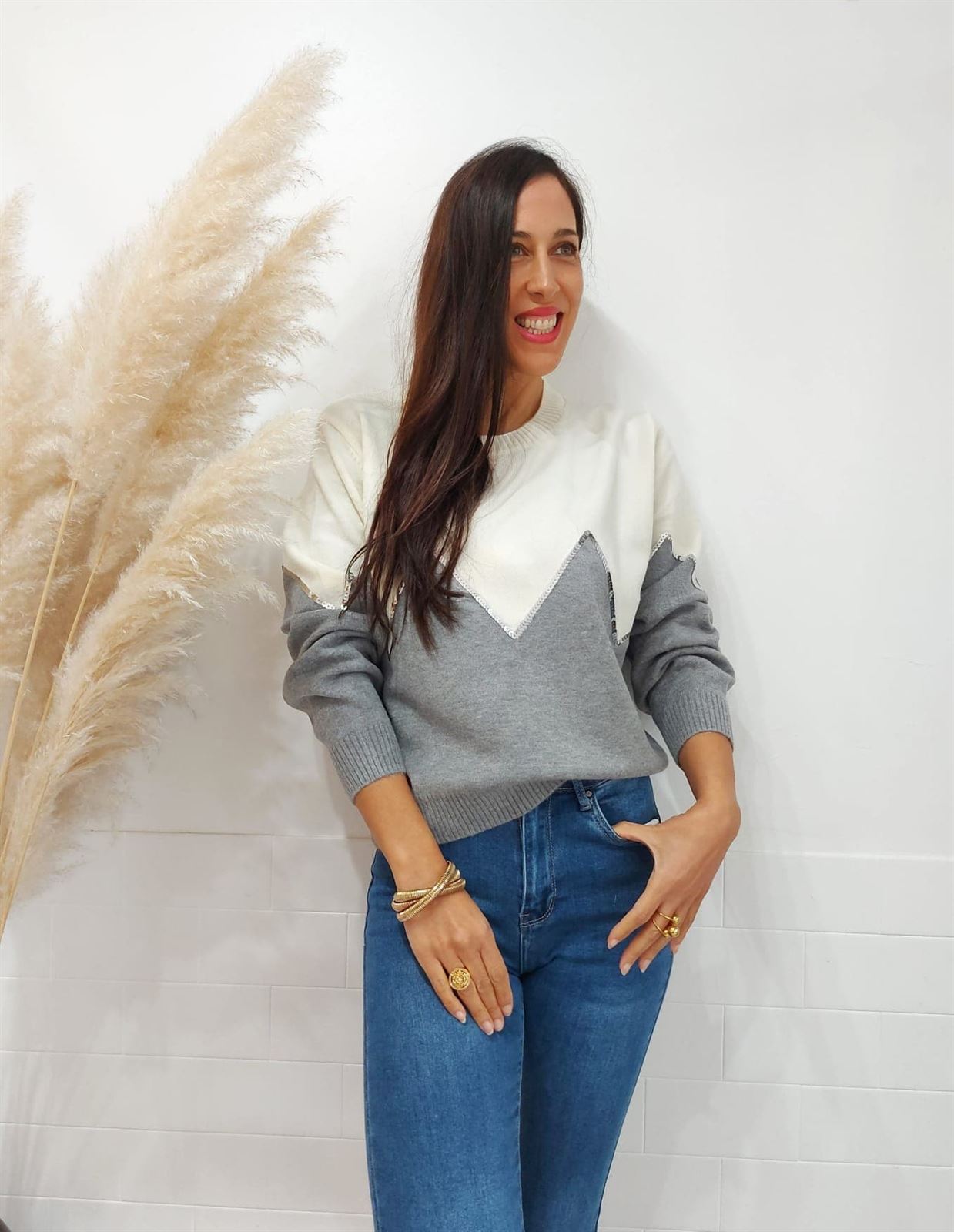 JERSEY LENTEJUELA GRIS - Imagen 1