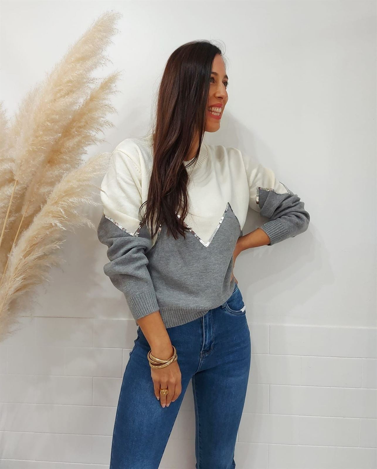 JERSEY LENTEJUELA GRIS - Imagen 3