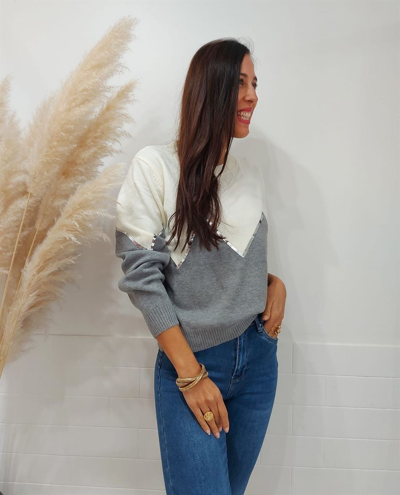 JERSEY LENTEJUELA GRIS - Imagen 4