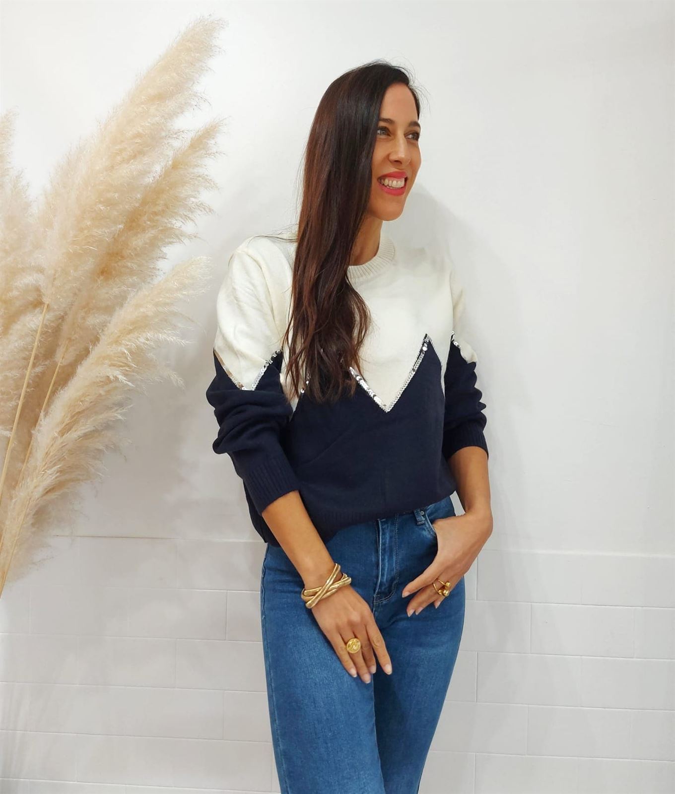 JERSEY LENTEJUELA MARINO - Imagen 1