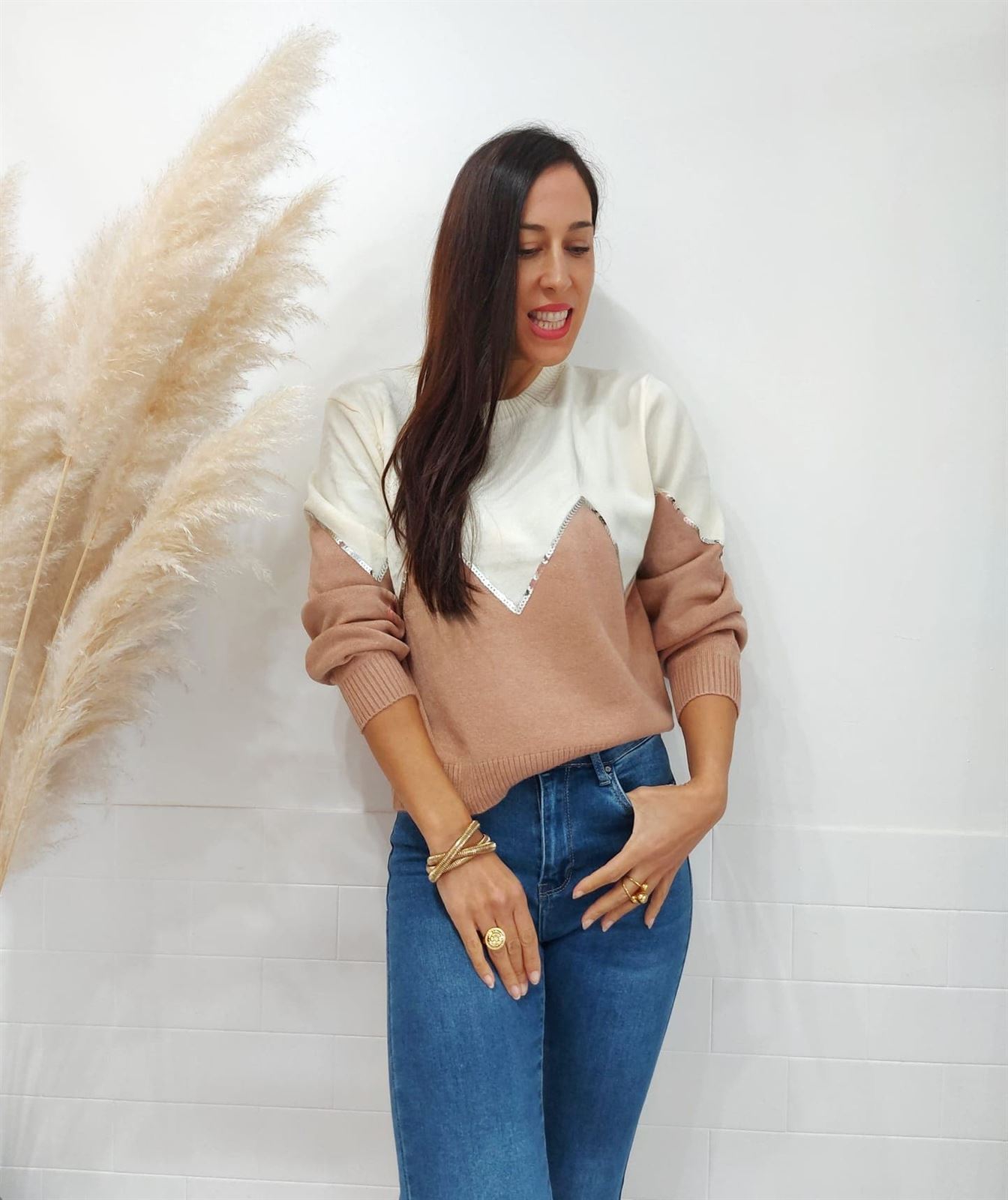 JERSEY LENTEJUELA ROSA - Imagen 1