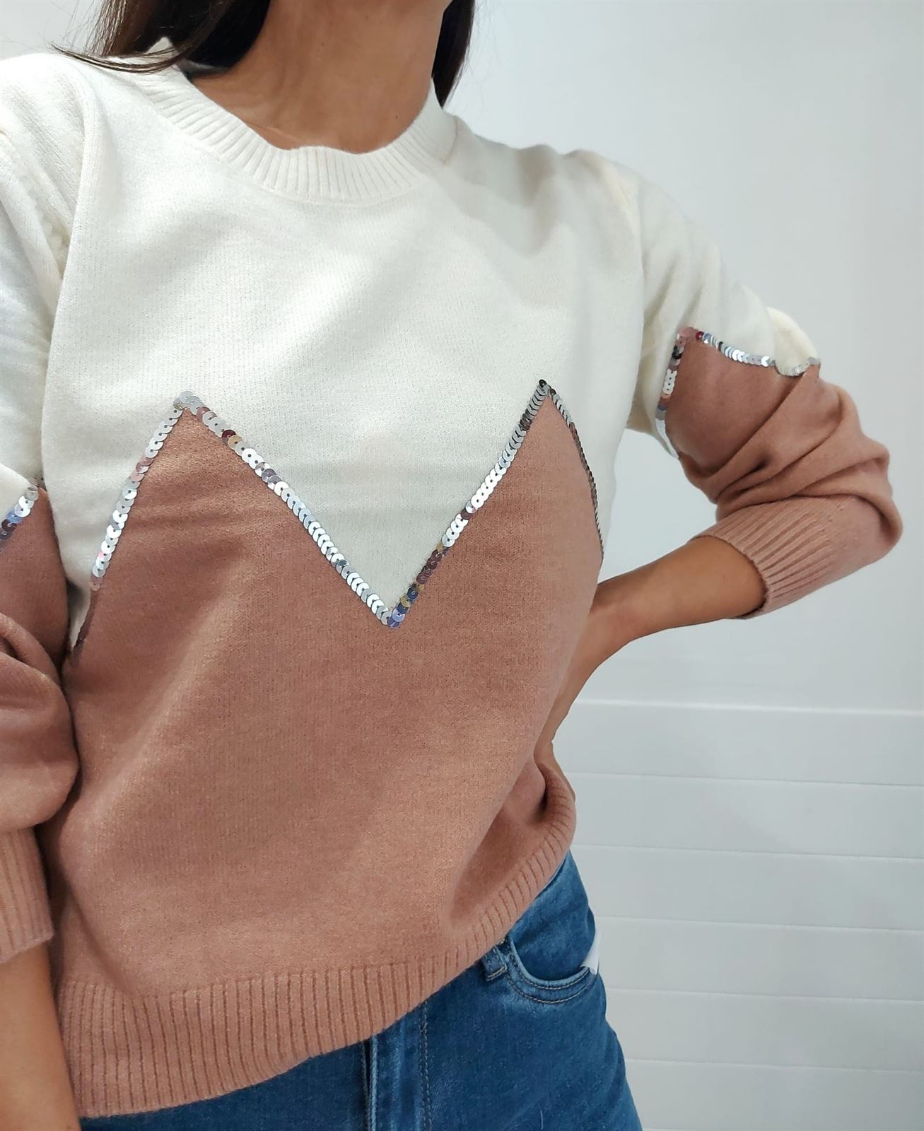 JERSEY LENTEJUELA ROSA - Imagen 2