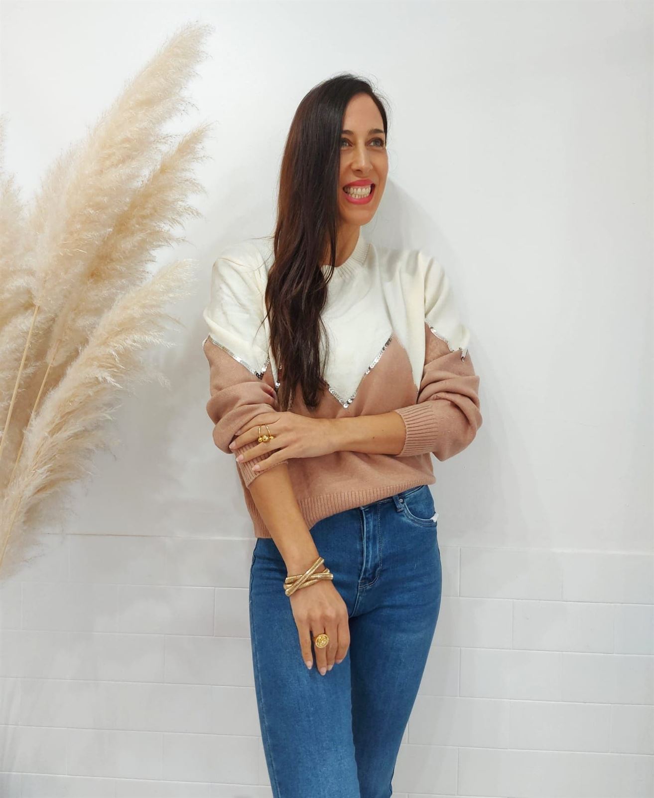 JERSEY LENTEJUELA ROSA - Imagen 3