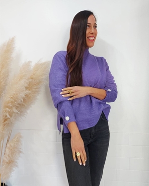 JERSEY LISO BOTÓN LILA - Imagen 1