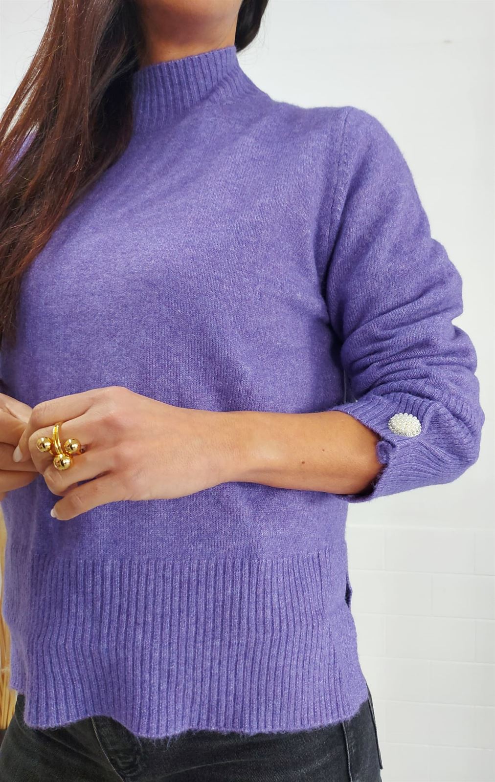 JERSEY LISO BOTÓN LILA - Imagen 4