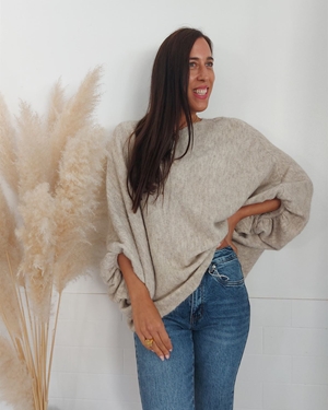 JERSEY OVERSIZE BEIGE - Imagen 1