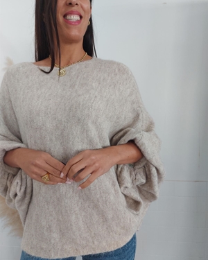 JERSEY OVERSIZE BEIGE - Imagen 2