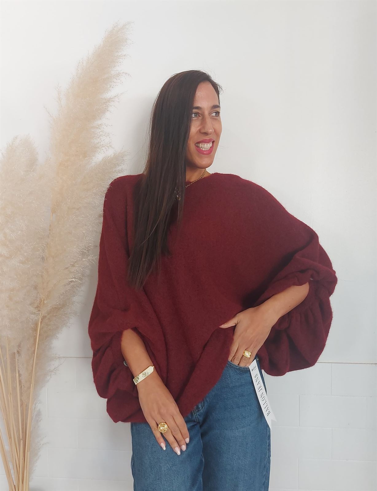 JERSEY OVERSIZE BURDEOS - Imagen 3