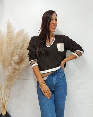 JERSEY PICO CHOCOLATE - Imagen 1