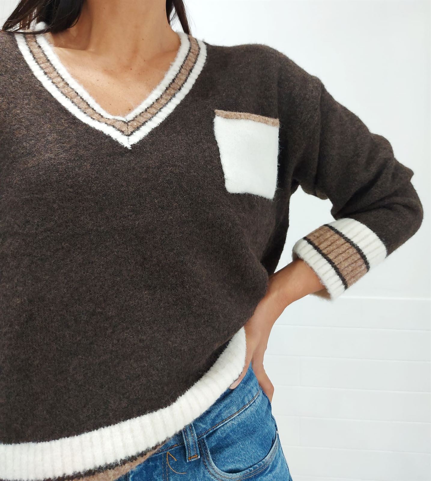 JERSEY PICO CHOCOLATE - Imagen 3