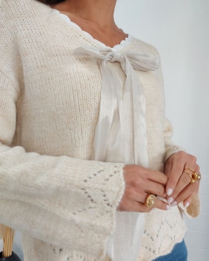 JERSEY PICO LAZO BEIGE - Imagen 2