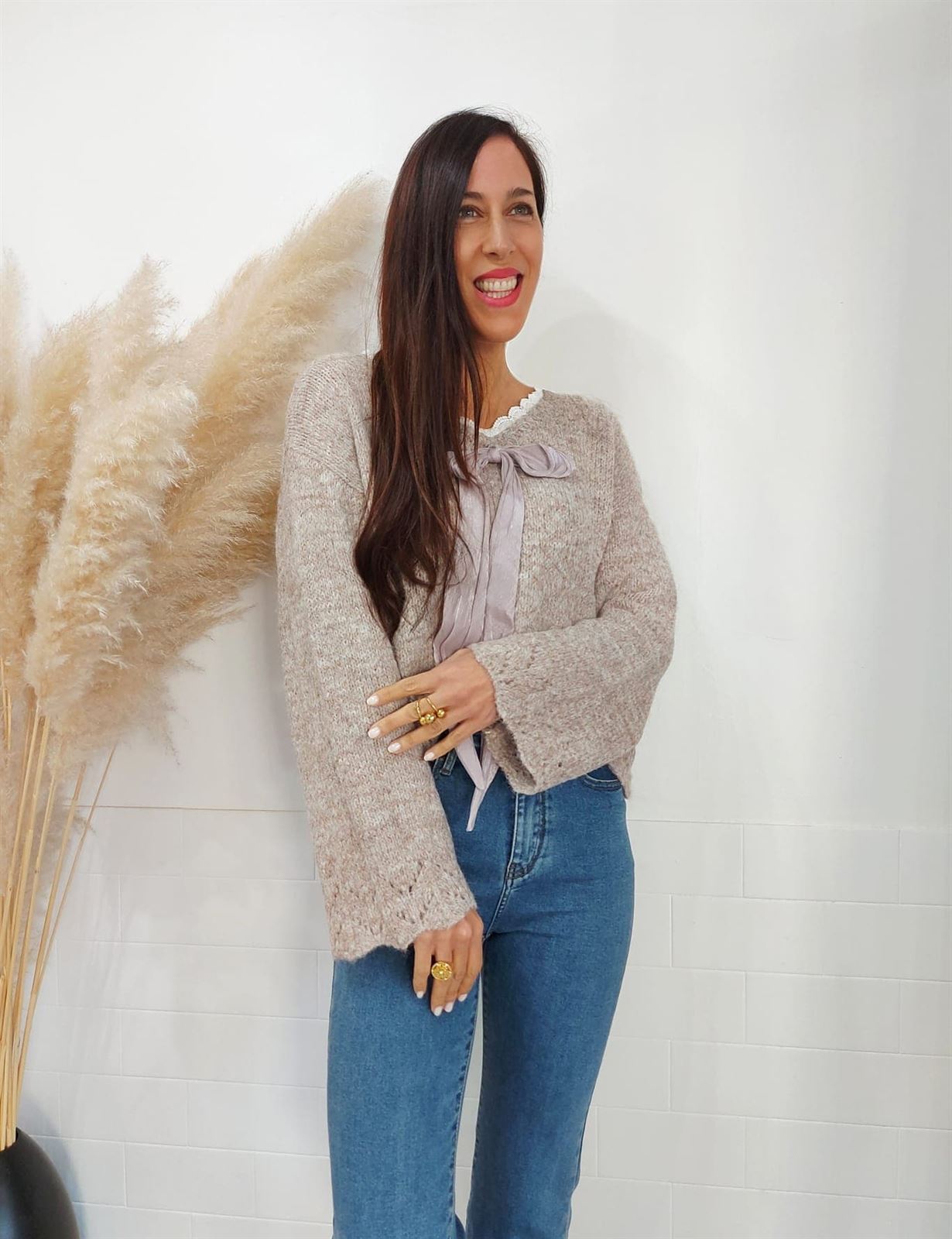 JERSEY PICO LAZO CAMEL - Imagen 3