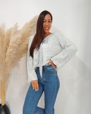 JERSEY PICO LAZO GRIS - Imagen 2