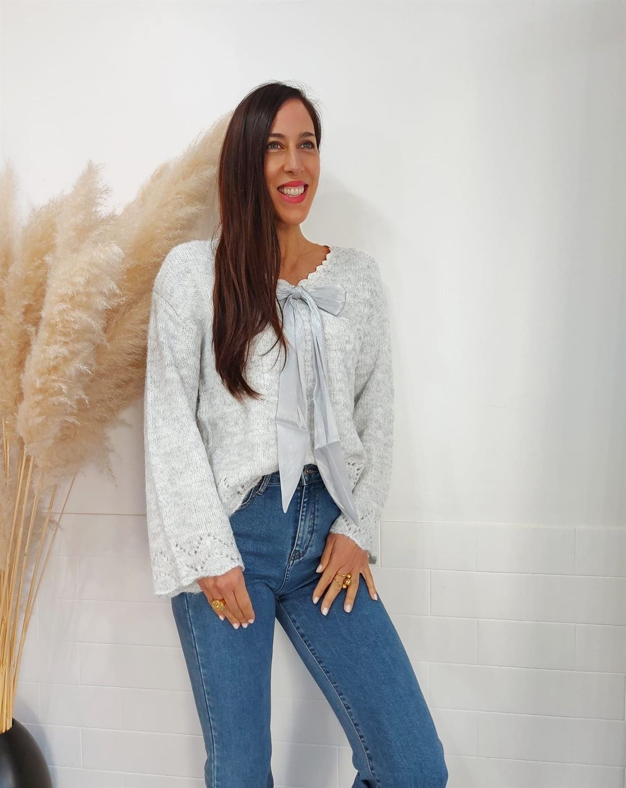 JERSEY PICO LAZO GRIS - Imagen 3