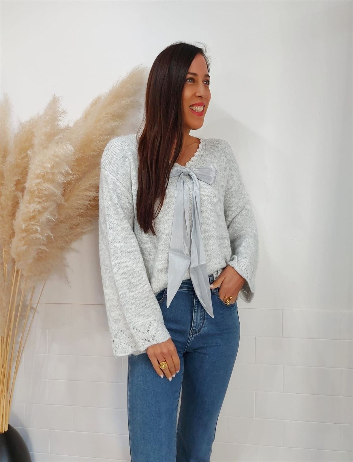 JERSEY PICO LAZO GRIS - Imagen 4