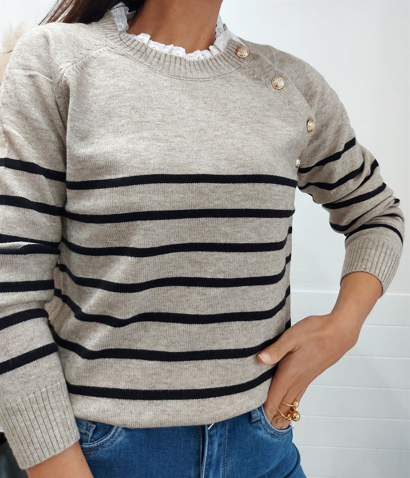 JERSEY PUNTILLA CAMEL - Imagen 2