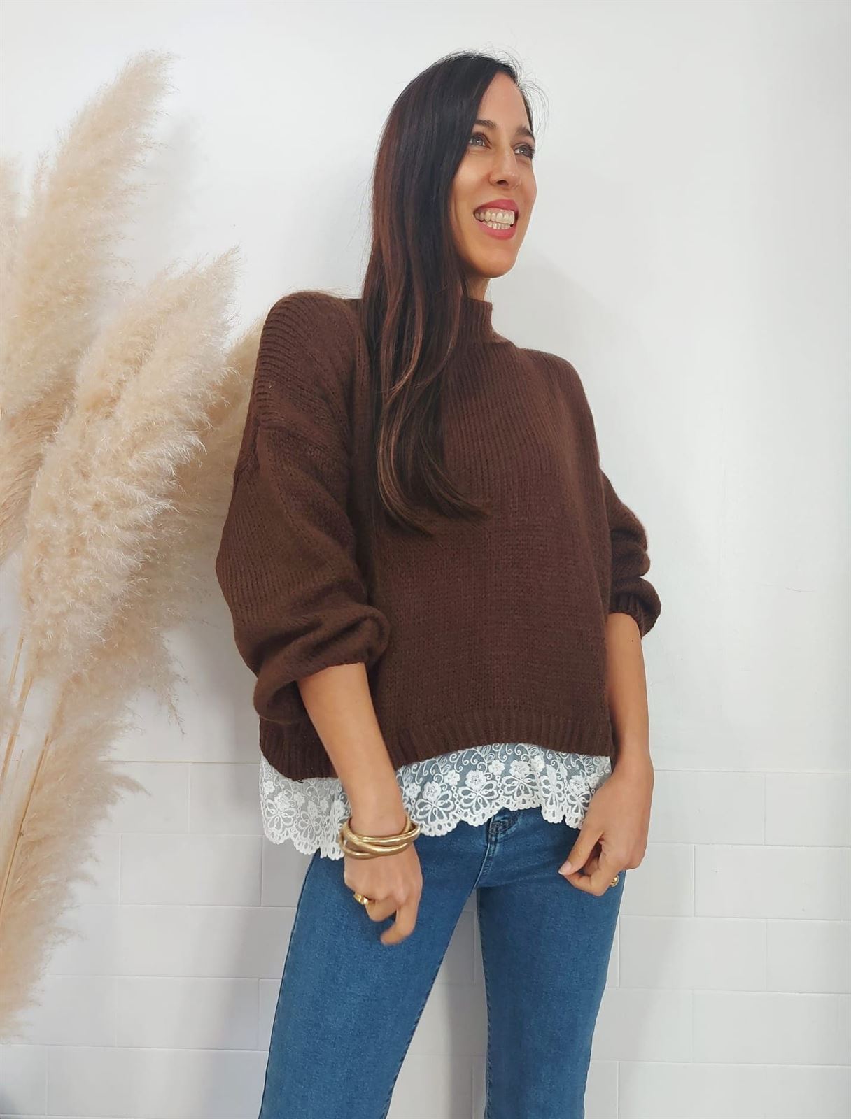 JERSEY PUNTILLA CHOCOLATE - Imagen 1