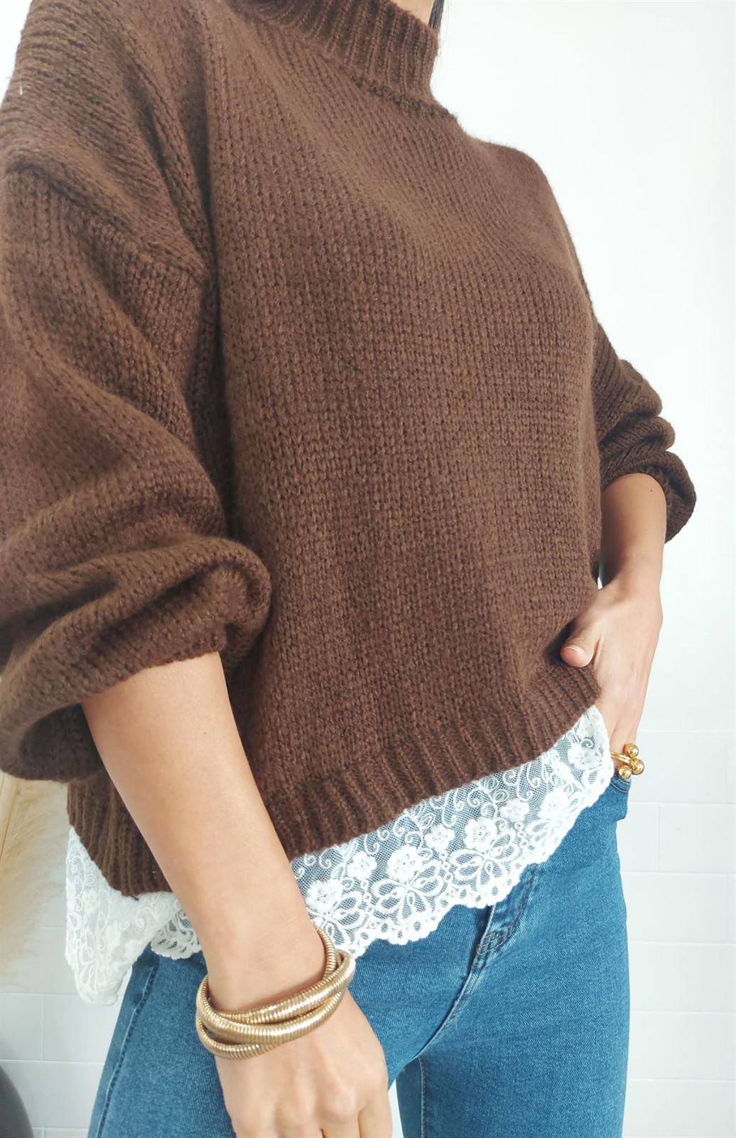 JERSEY PUNTILLA CHOCOLATE - Imagen 4