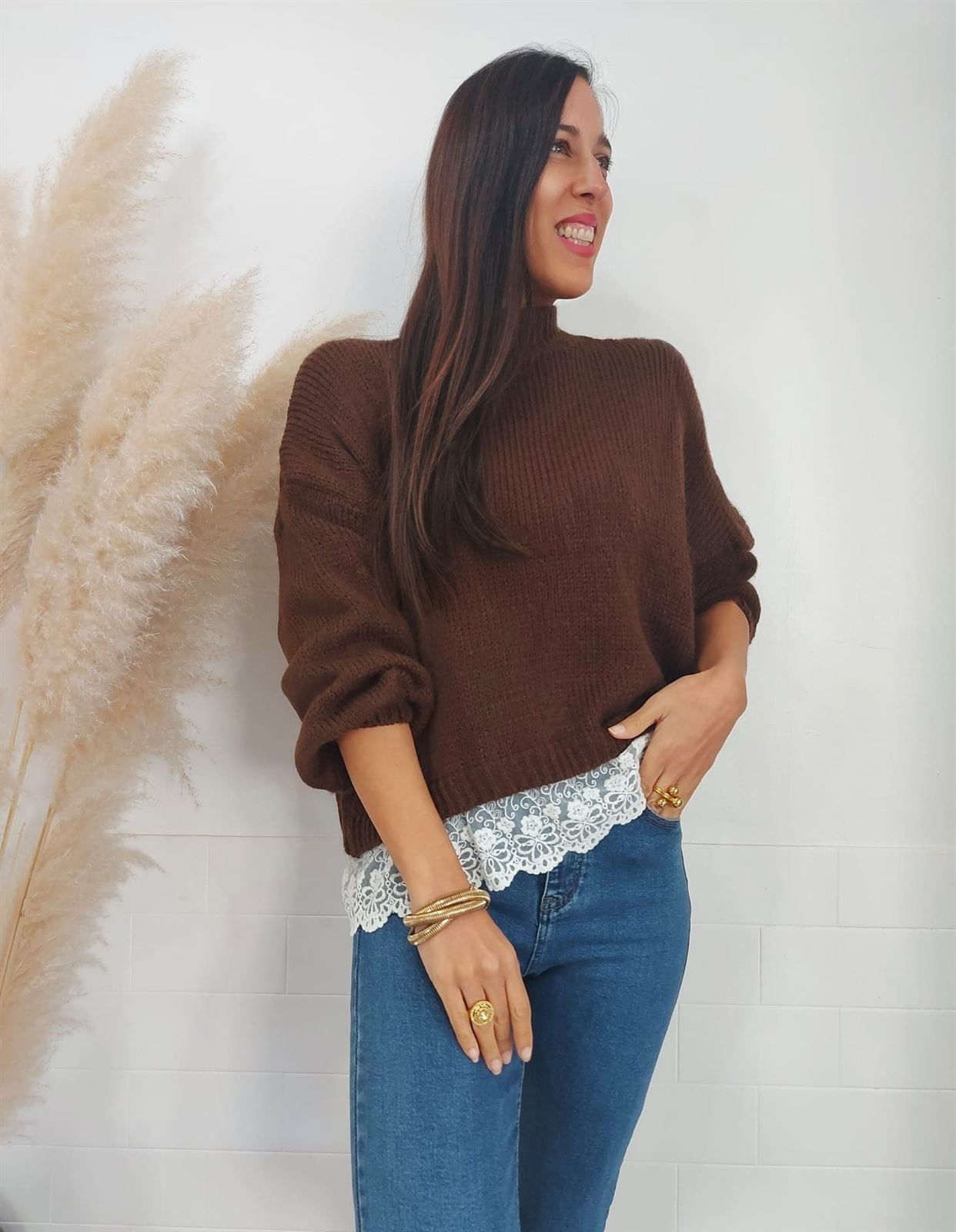 JERSEY PUNTILLA CHOCOLATE - Imagen 5