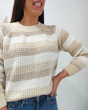 JERSEY RAYAS BEIGE - Imagen 2