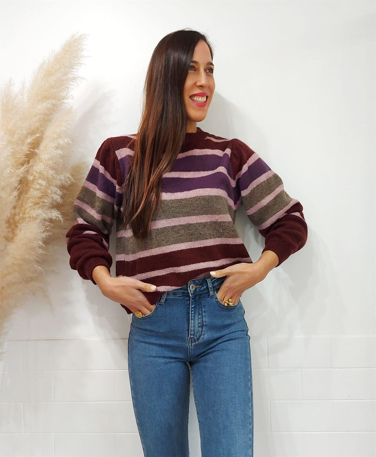 JERSEY RAYAS GRANATE - Imagen 1