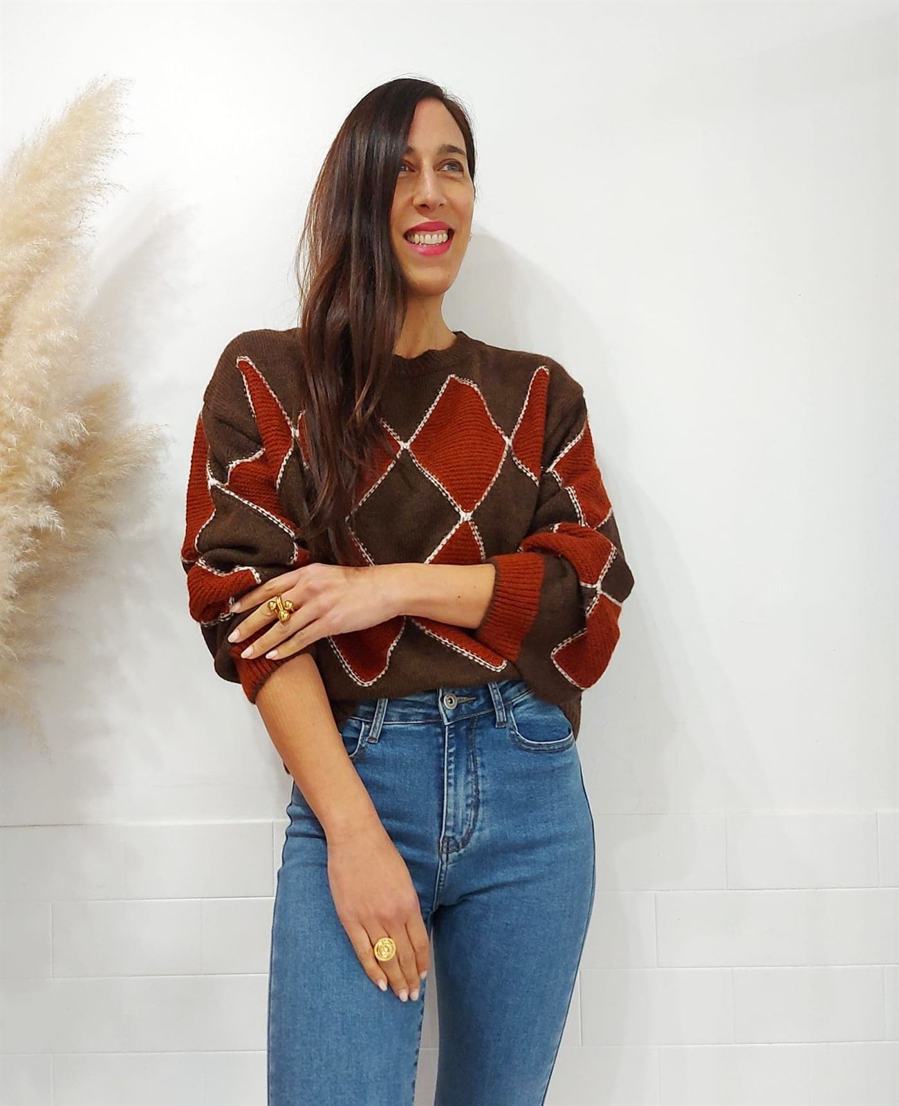 JERSEY ROMBOS CHOCOLATE - Imagen 3