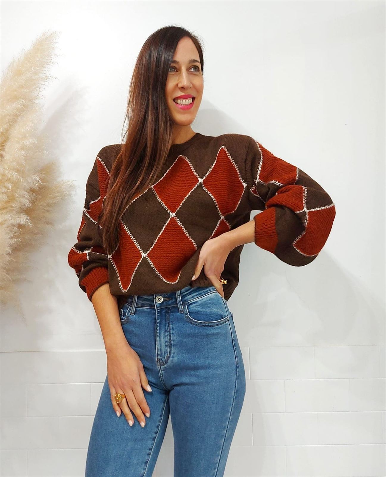 JERSEY ROMBOS CHOCOLATE - Imagen 4