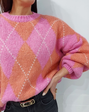 JERSEY ROMBOS FUCSIA - Imagen 2