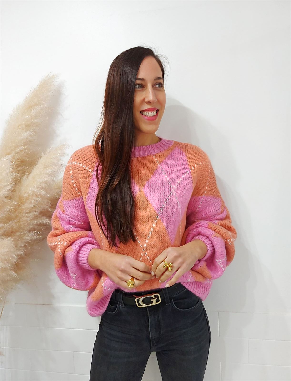 JERSEY ROMBOS FUCSIA - Imagen 3