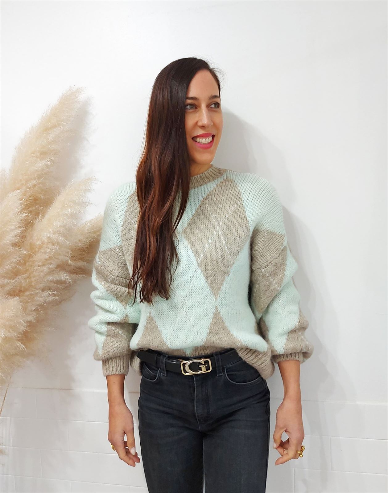 JERSEY ROMBOS MENTA - Imagen 1