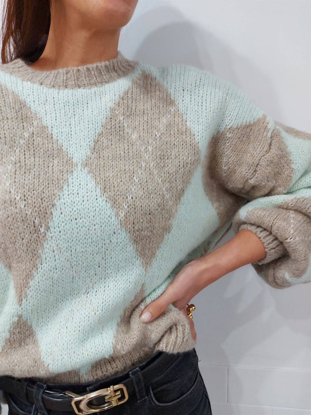 JERSEY ROMBOS MENTA - Imagen 2