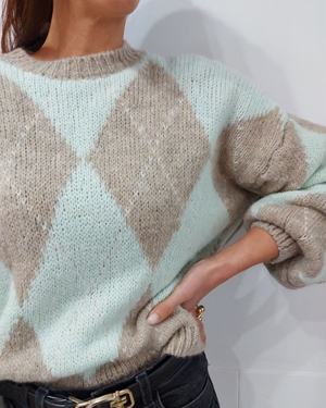 JERSEY ROMBOS MENTA - Imagen 2