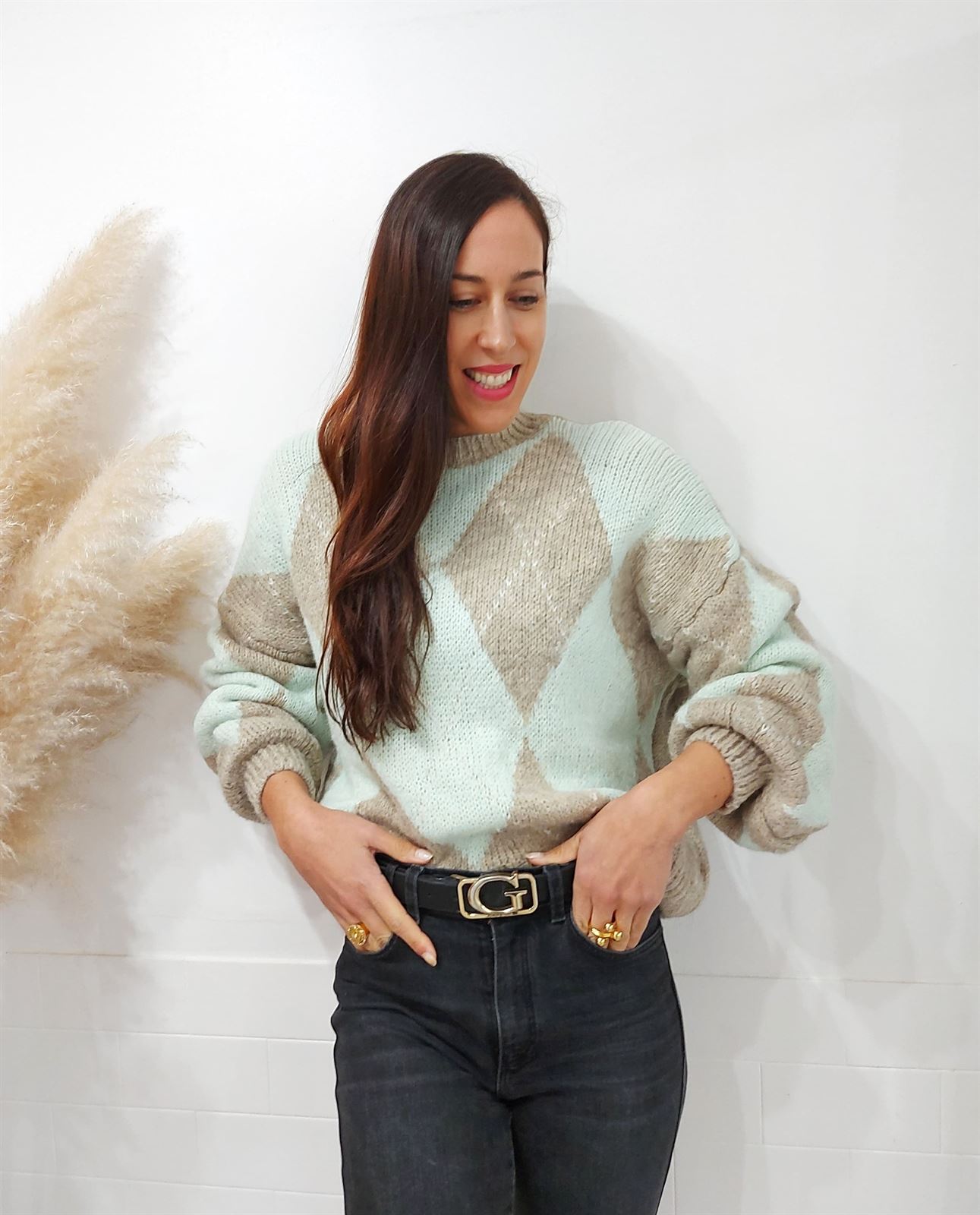 JERSEY ROMBOS MENTA - Imagen 3