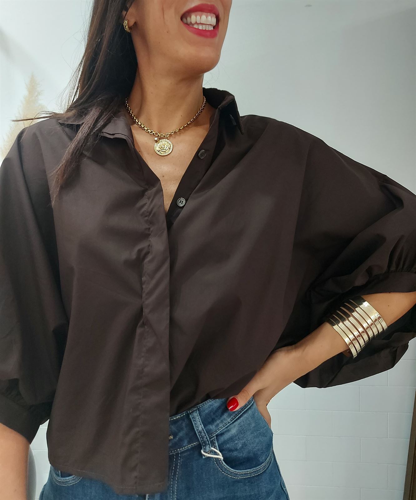 MAXI CAMISA CHOCOLATE - Imagen 1