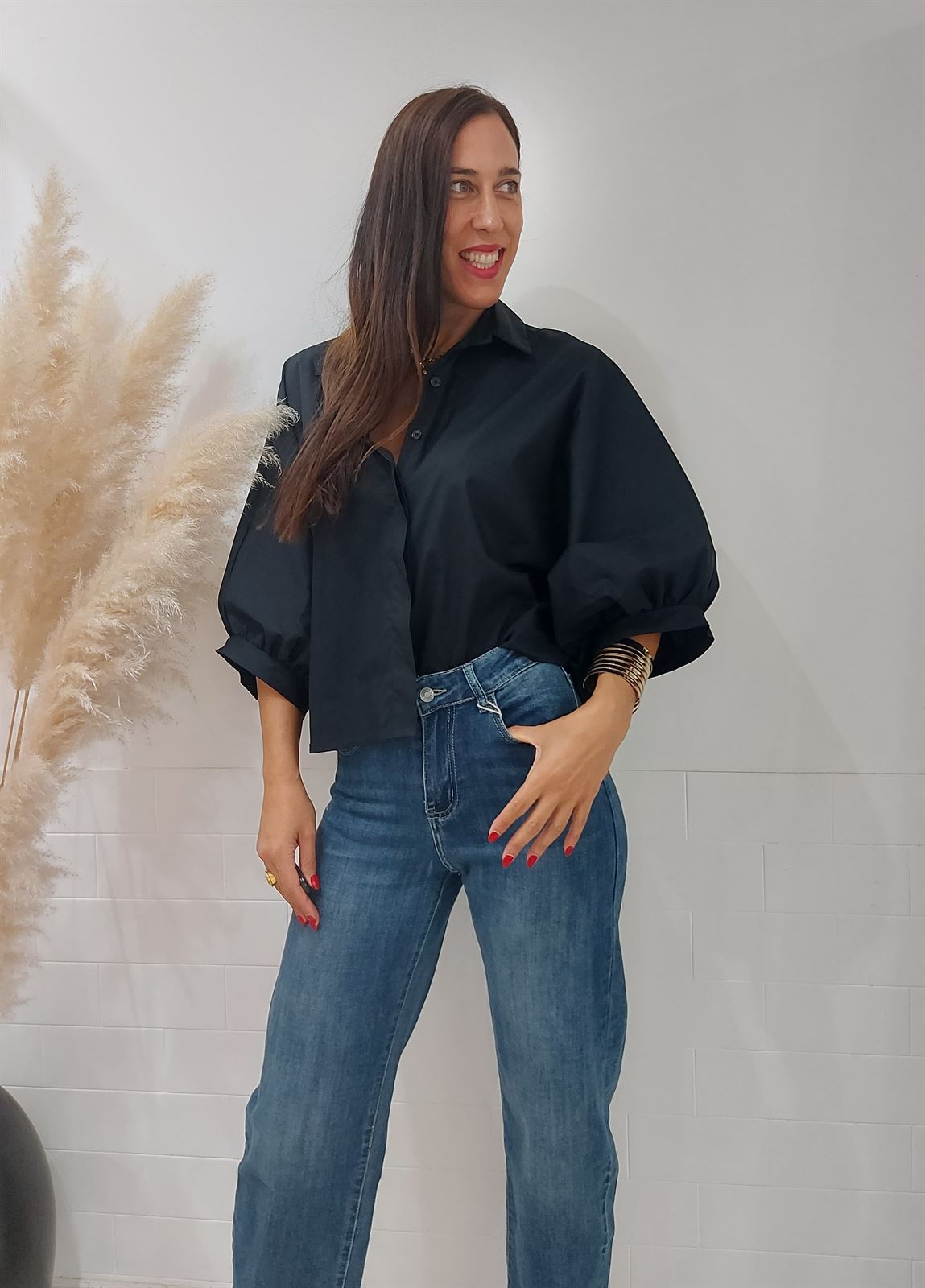 MAXI CAMISA NEGRA - Imagen 1