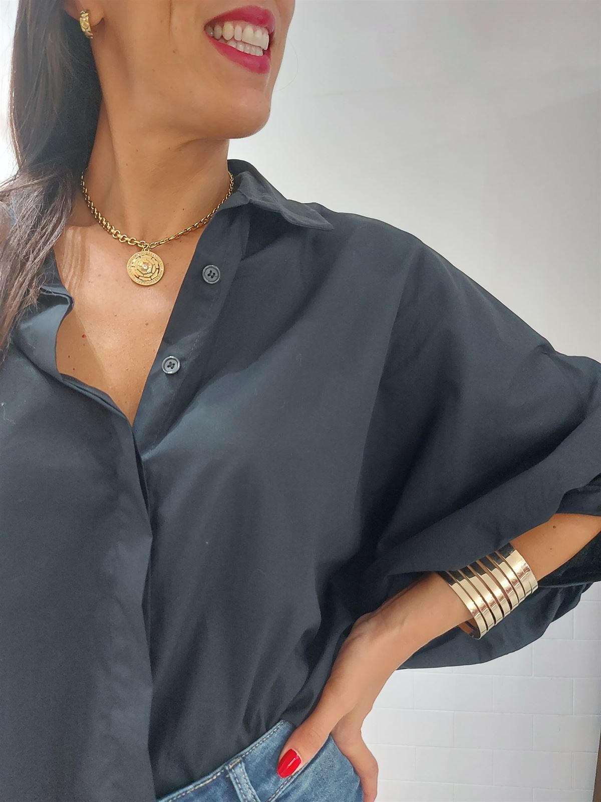 MAXI CAMISA NEGRA - Imagen 2