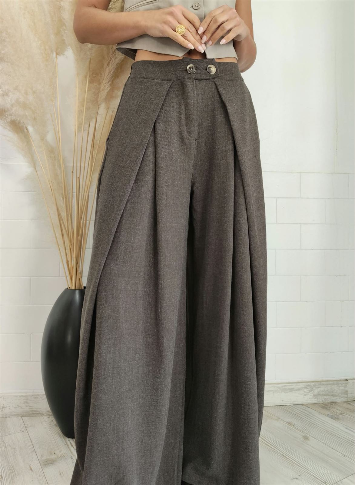 PANTALÓN ANCHO CHOCOLATE - Imagen 3