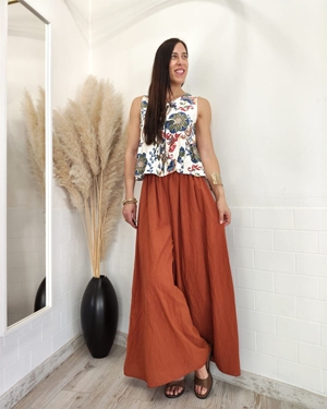 PANTALON ANCHO TEJA - Imagen 2