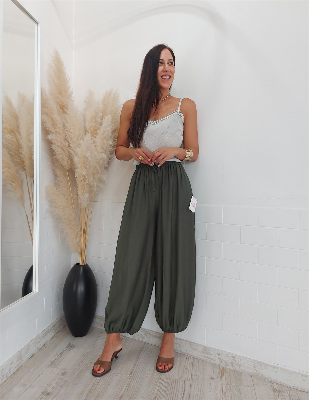 PANTALON BOMBACHO KAKI - Imagen 1