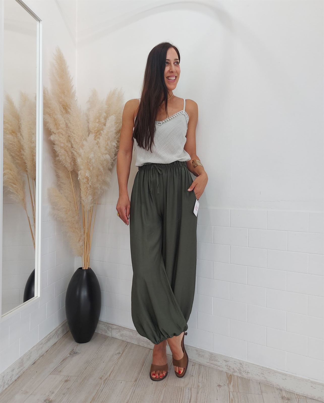 PANTALON BOMBACHO KAKI - Imagen 3